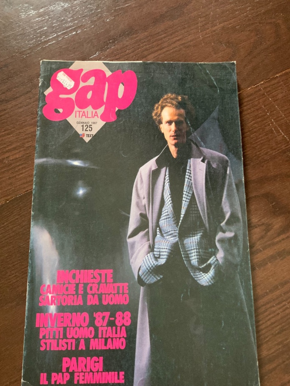 GAP men's vintage Italian fashion magazine January 1987.